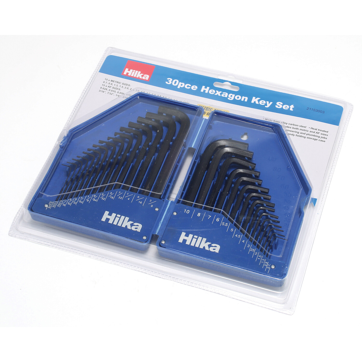 Hilka 30 Piece Hex Key Set in Folding Case - Black Image 1