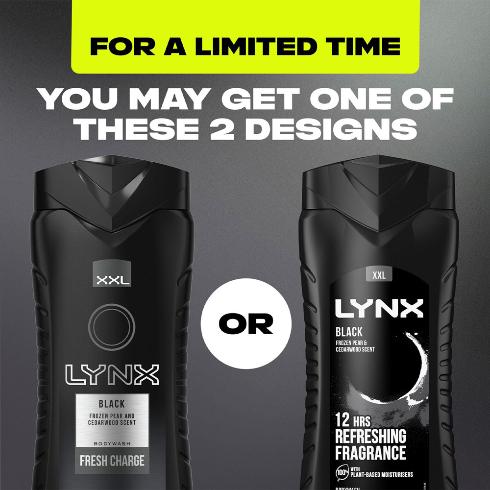 Lynx Black Shower Gel 500ml and XXL Body Spray 250ml Bundle Image 2