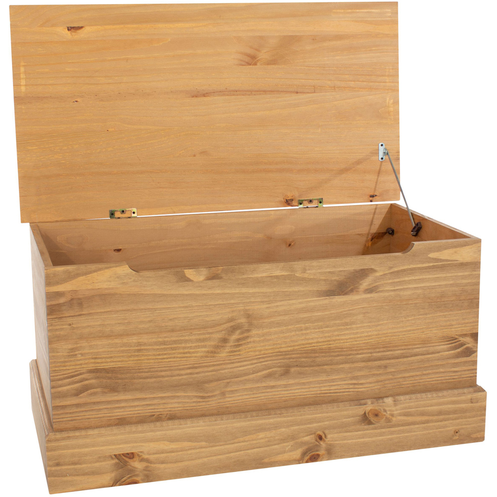 Core Products Cotswold Pine Wood Ottoman Storage Trunk Image 3