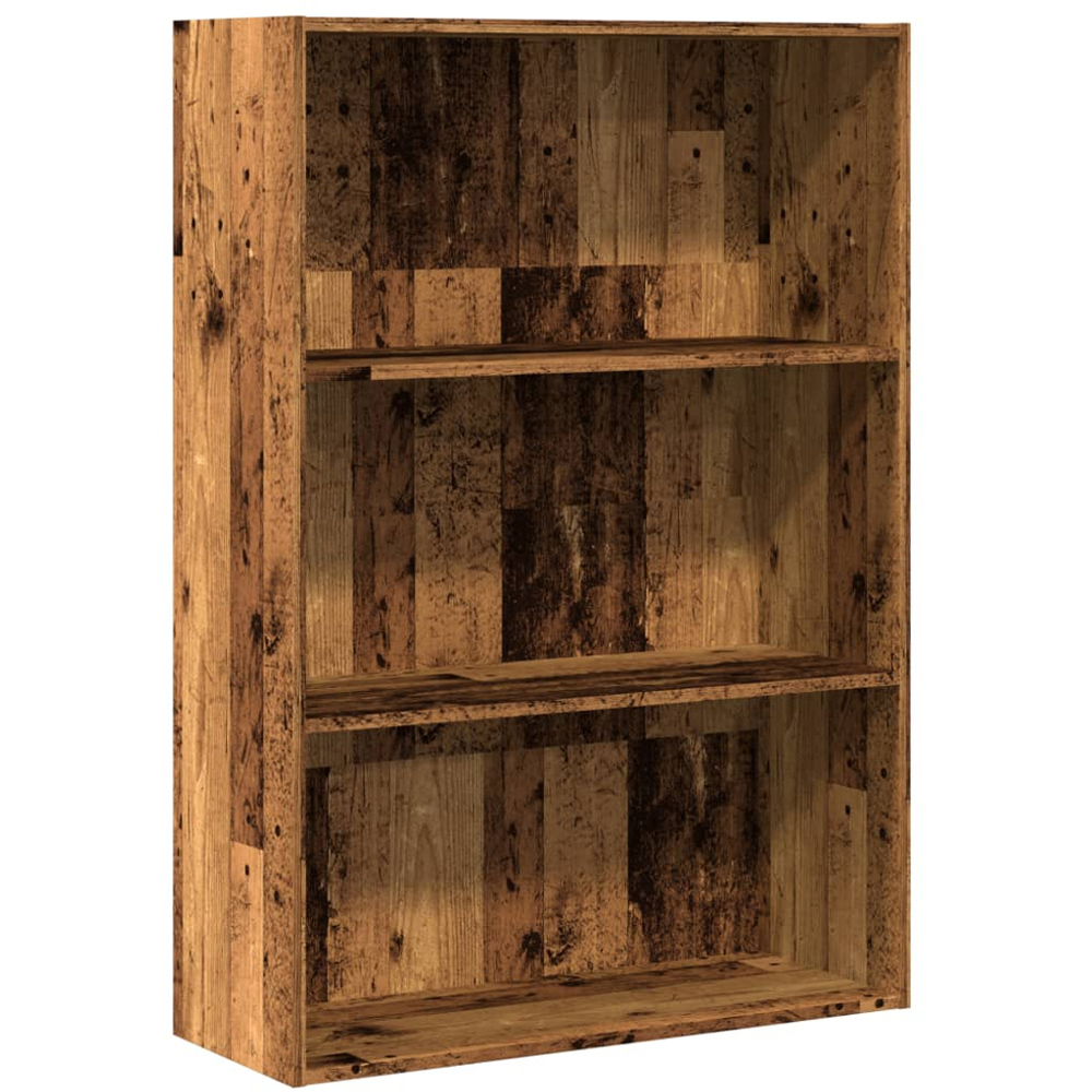vidaXL 3 Shelf Old Wood Bookcase Image 2