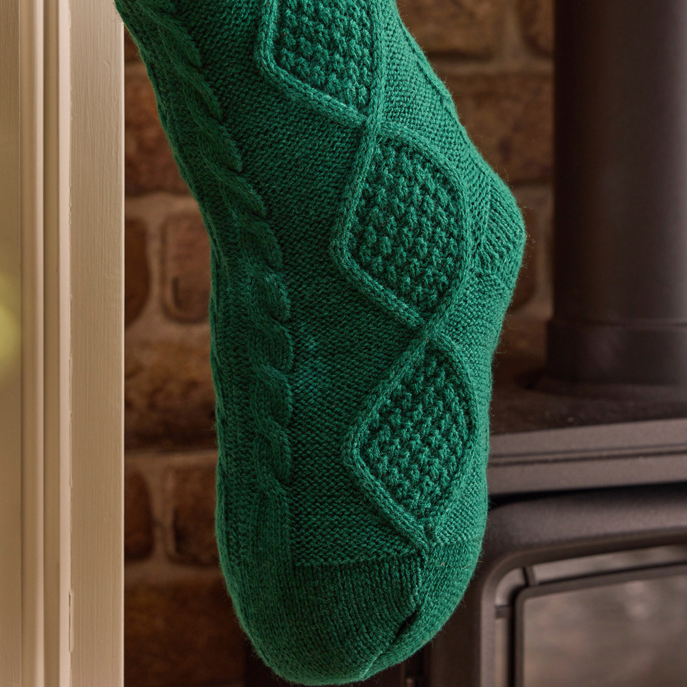 Dibor Green Chunky Knit Christmas Stocking Image 5