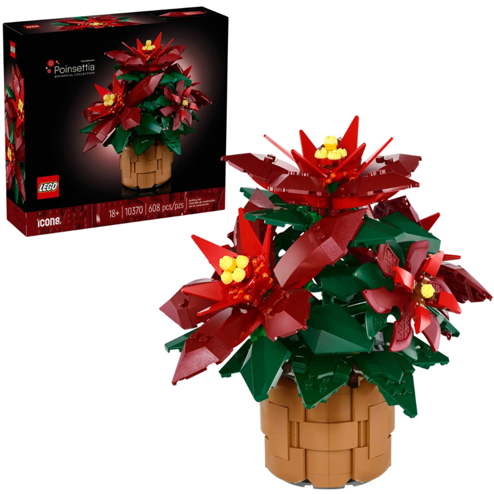 LEGO 10370 Icons Poinsettia Plant Decor Building Set Image 3