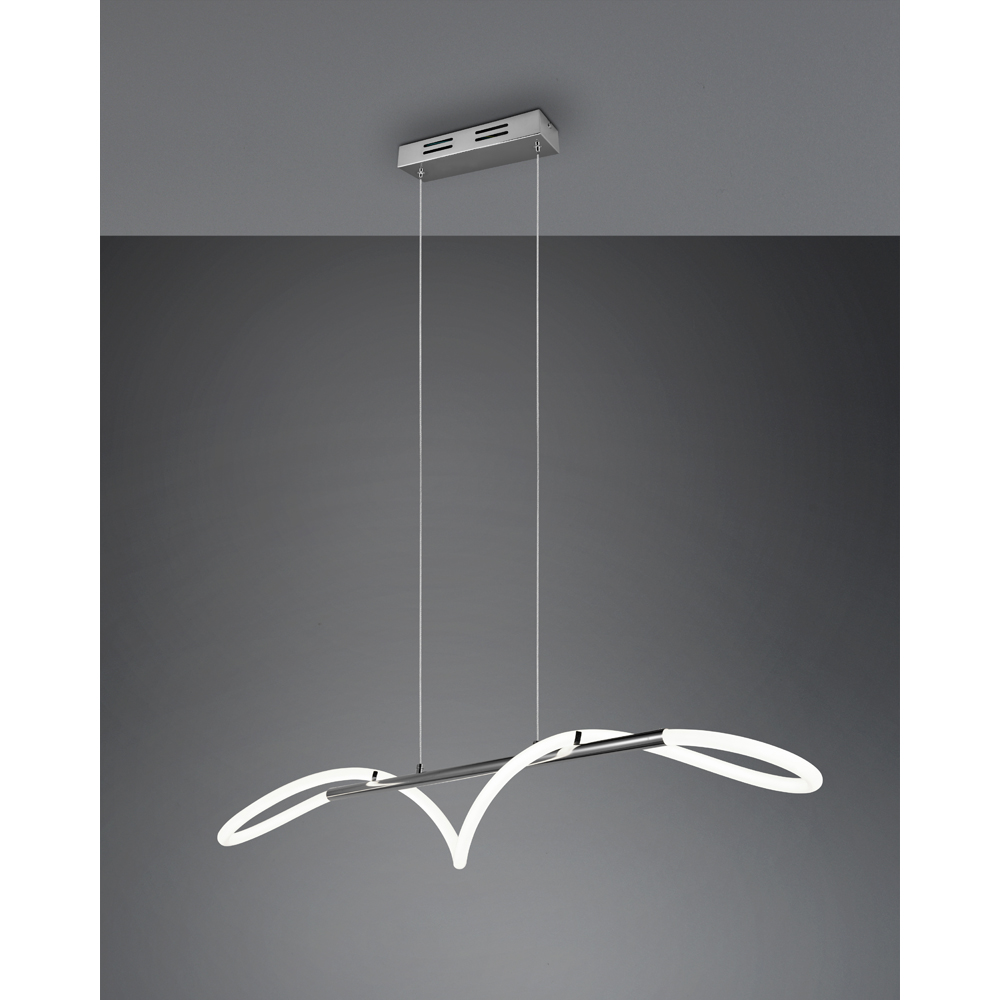 TRIO Argos Chrome and White LED Pendant Light Image 2