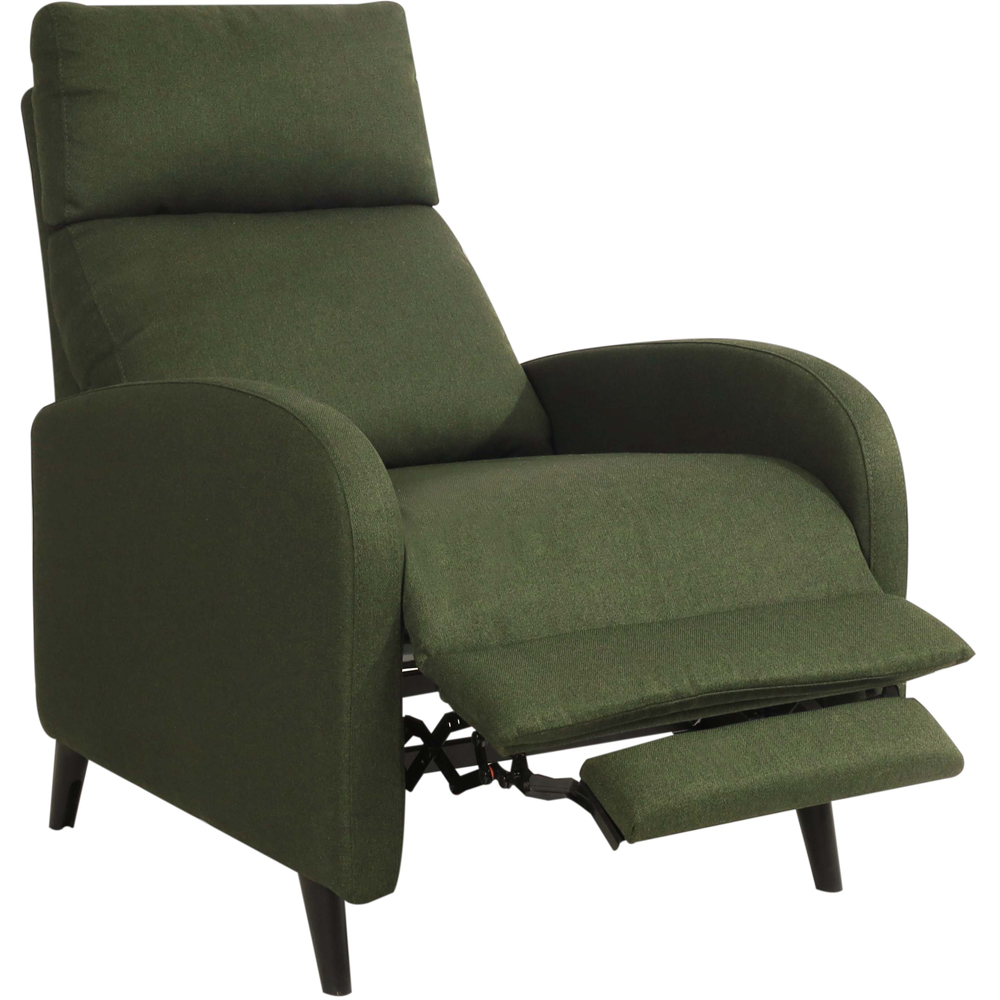 Brooklyn Green Linen Upholstered Manual Recliner Chair Image 2