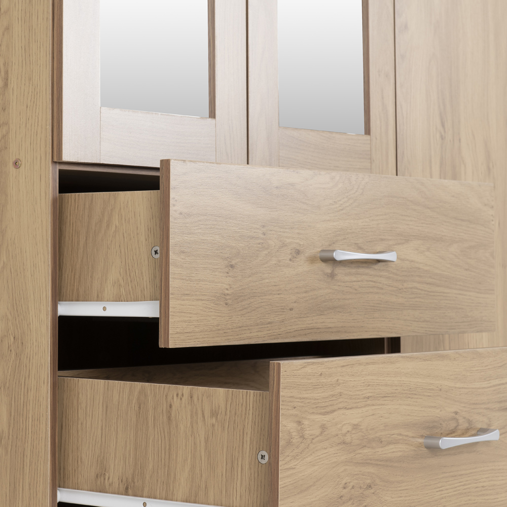 Seconique Charles 3 Door 2 Drawer Oak Effect Veneer Wardrobe Image 5