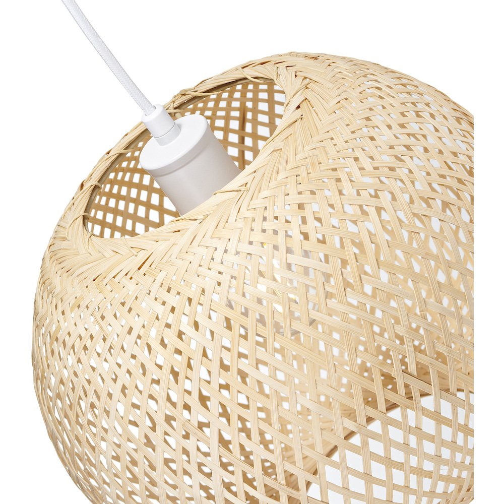 Happy Homewares Natural Bamboo Strapping Spherical Cage Pendant Shade Image 4