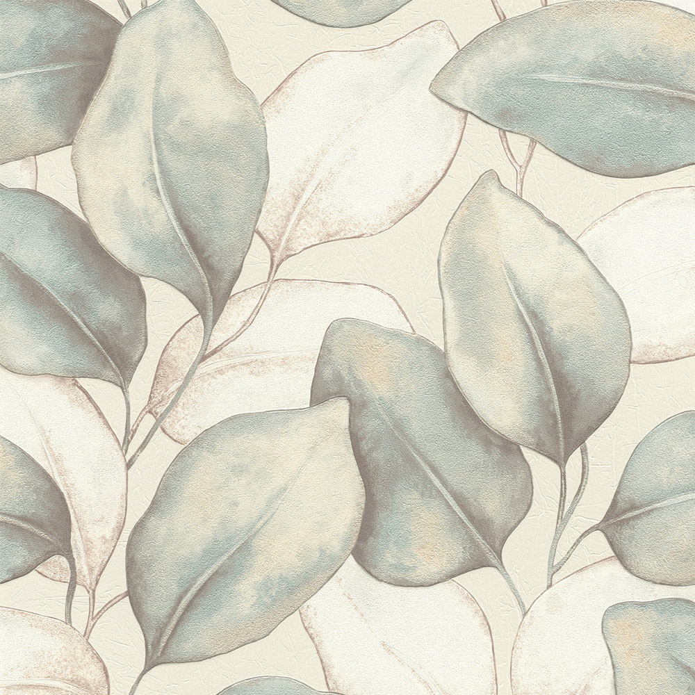 Rasch Wallpaper Opulenza Leaf Blue Wallpaper Image 1