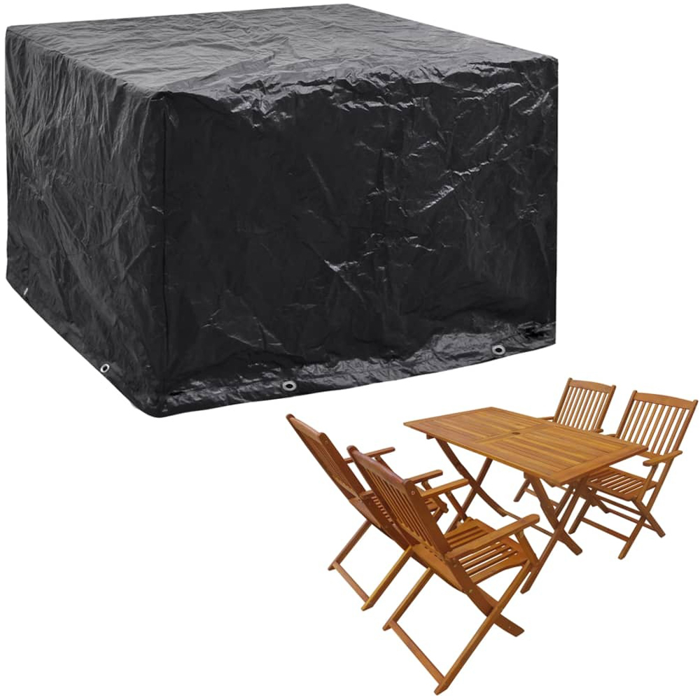 Walplus Black Polyethylene Garden Furniture Cover 122 x 112 x 98cm Image 7