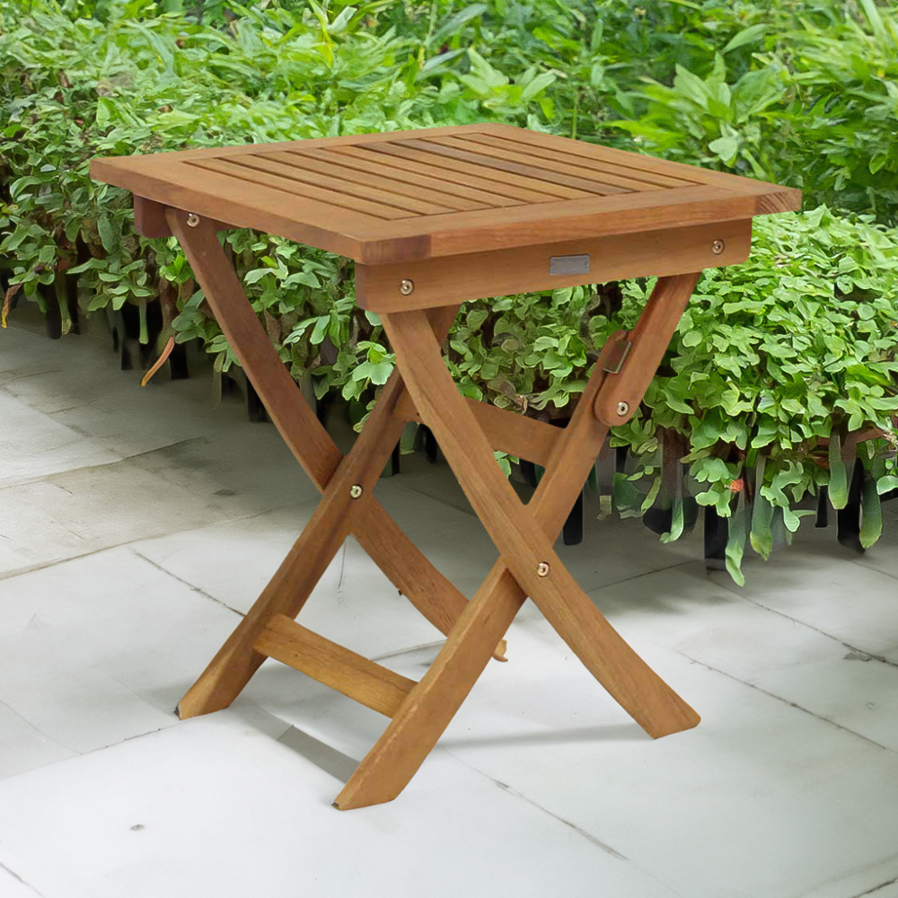 Charles Bentley FSC Eucalyptus Small Folding Side Table Image 1