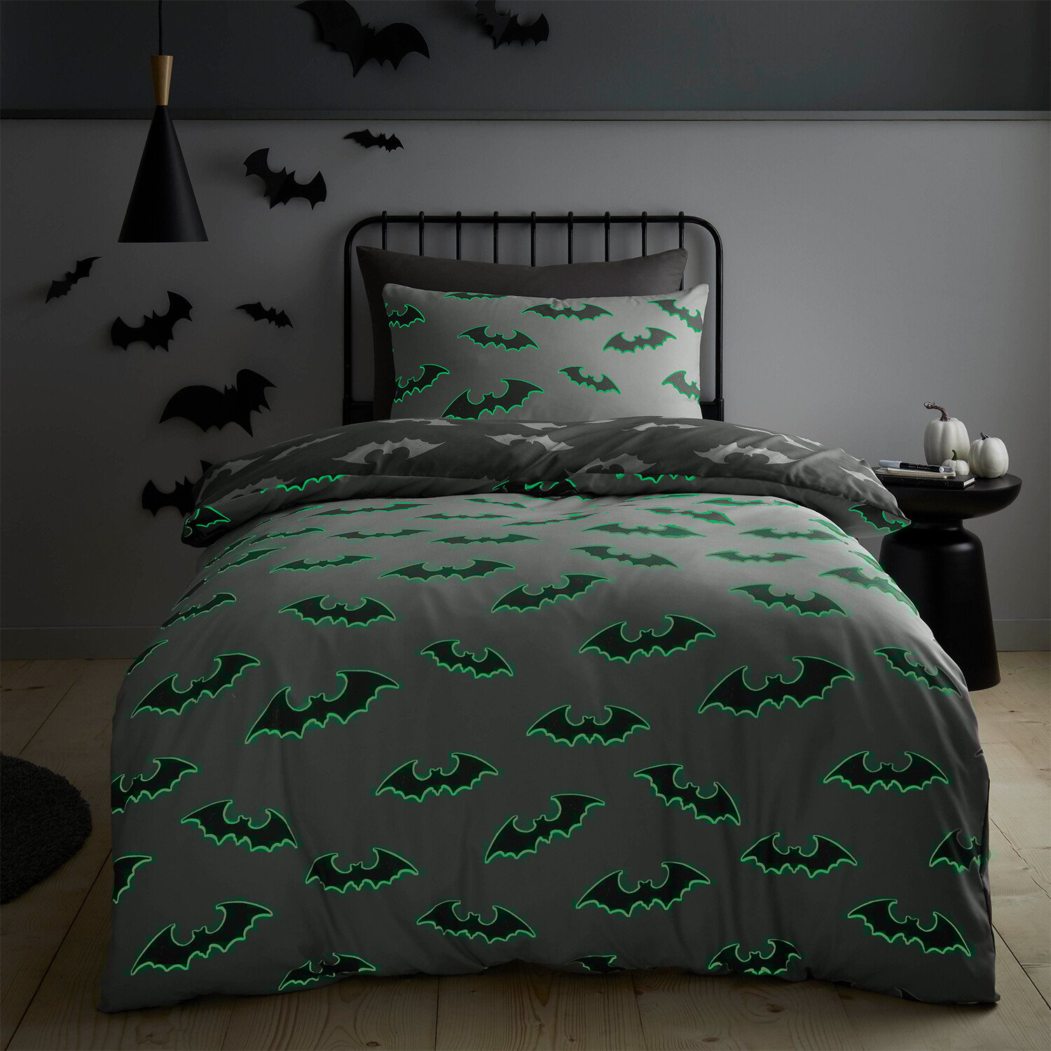 Bat Duvet Set Grey Image 3