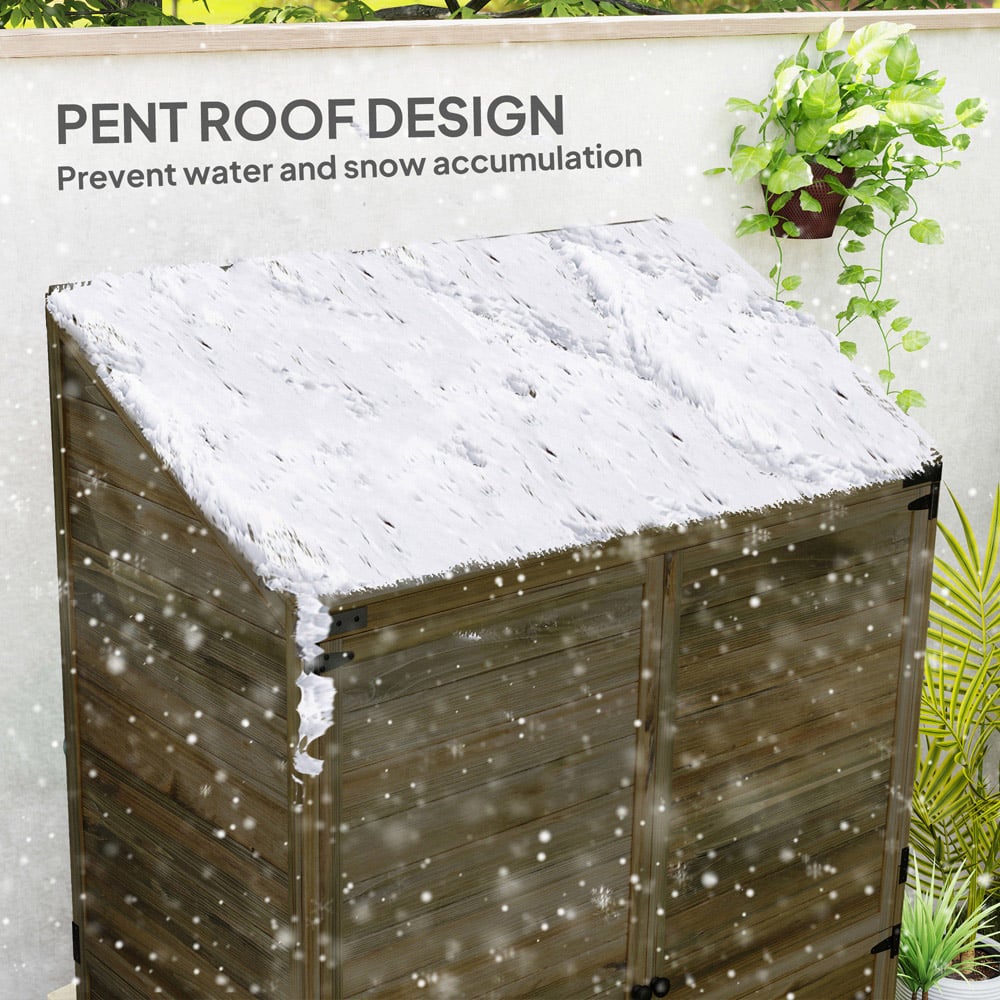 Outsunny 1.7 x 3.3ft Green Wooden Garden Storage Shed Image 6