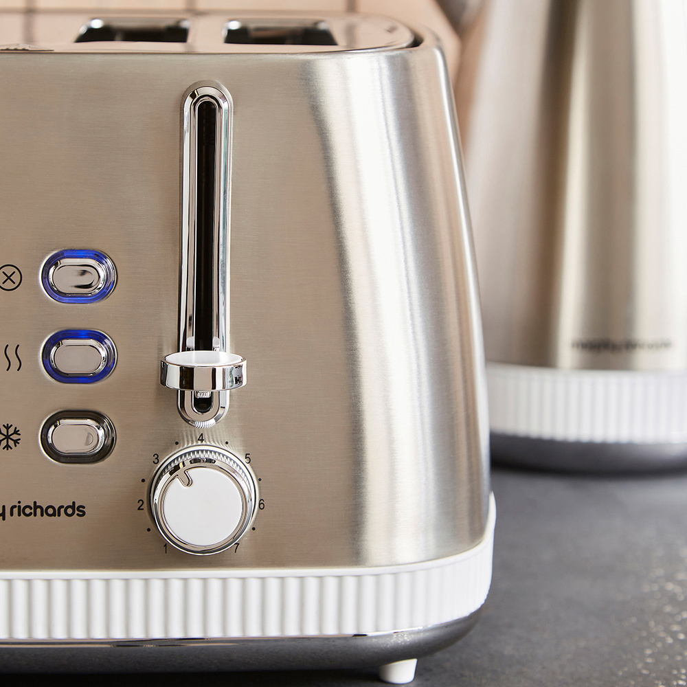 Morphy Richards Mexborough 242903 White Trim Stainless Steel 4 Slice Toaster Image 5
