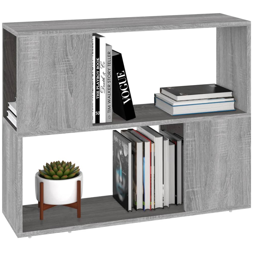 vidaXL 2 Shelf Grey Sonoma Bookcase Image 4