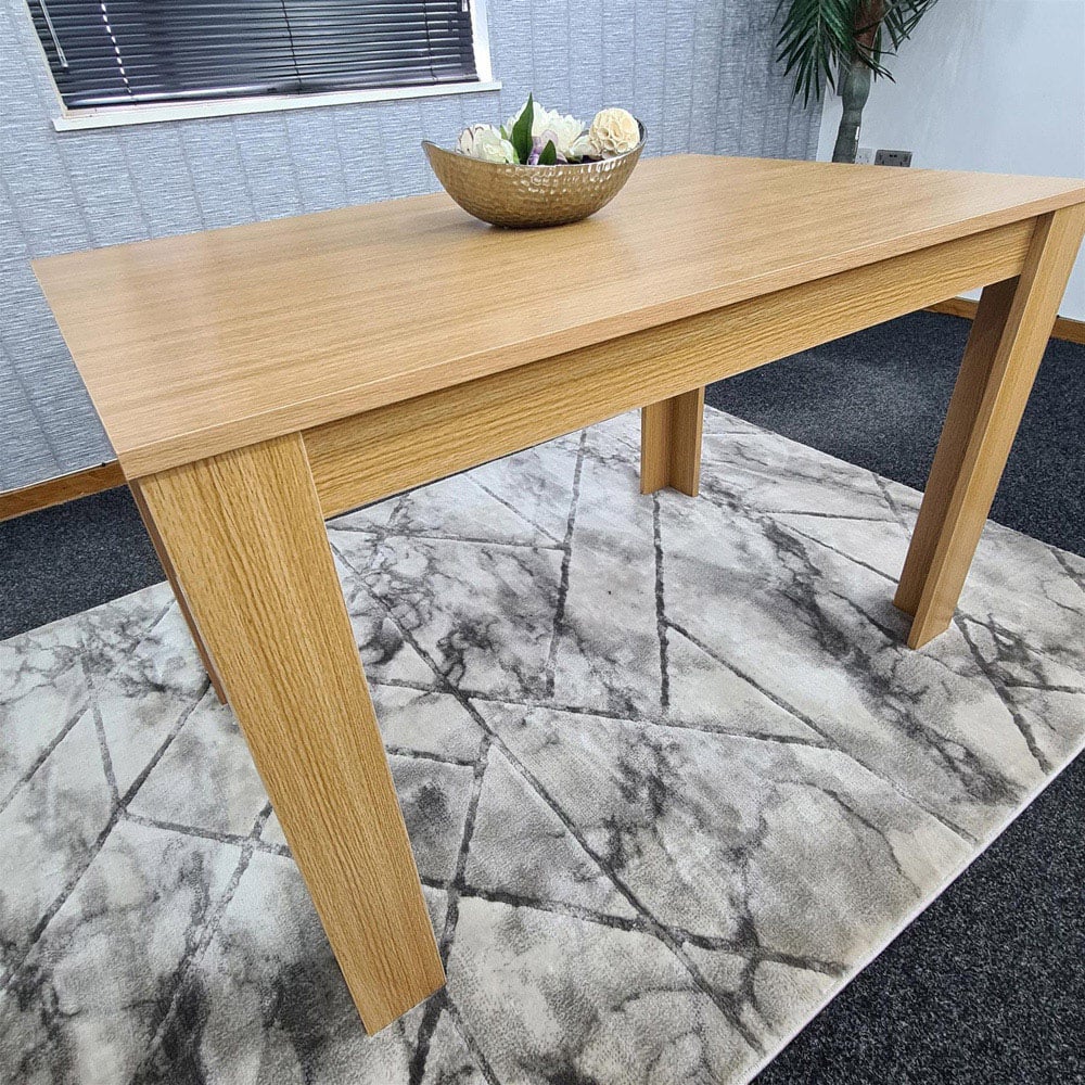 Portland 6 Seater Beige Wood Dining Table Image 4