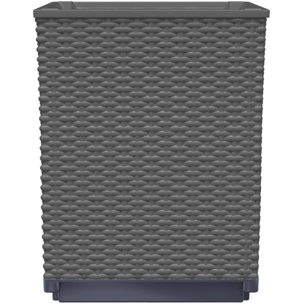 vidaXL Black Plastic Garden Planter 30 x 30 x 37cm 2 Pack Image 3