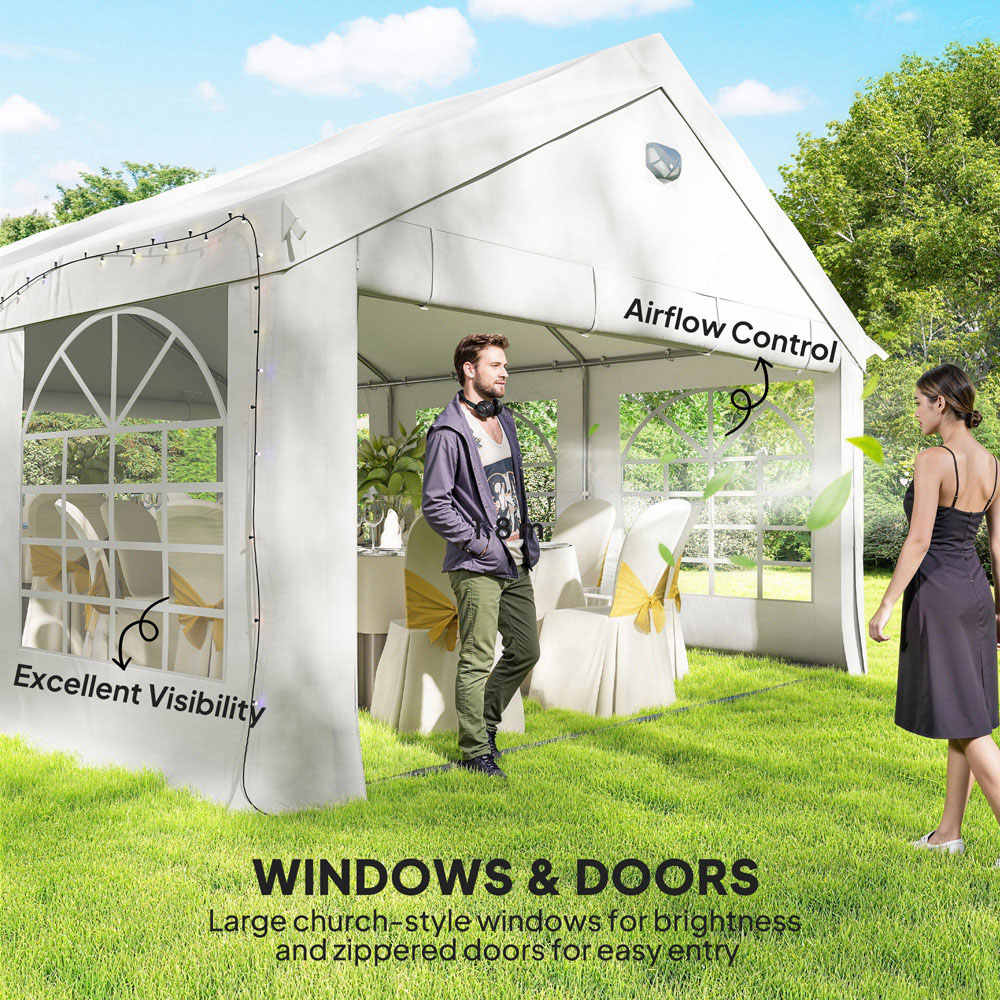Outsunny 6 x 4m White Heavy Duty Garden Gazebo Image 7
