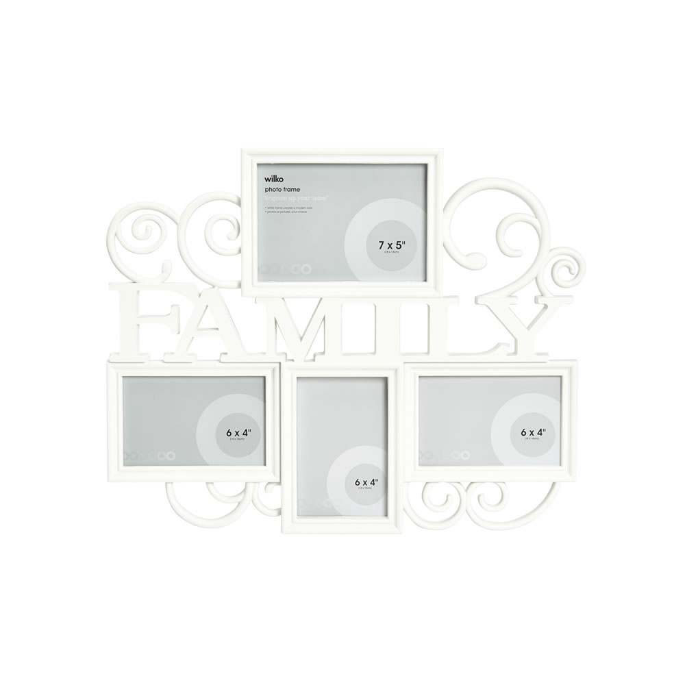 Wilko 38 x 48cm 4 Multi Aperture White Family Photo Frame Wilko