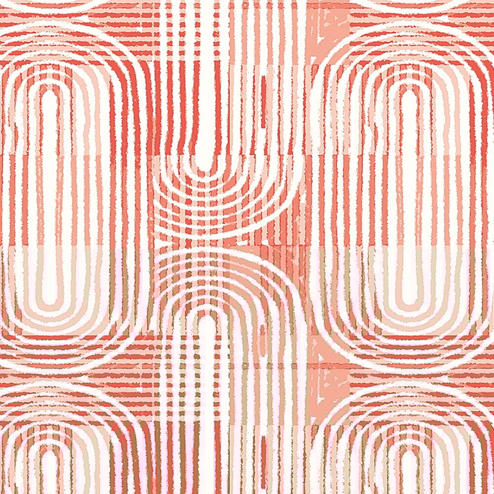 Origin Murals Curved Line Texture Orange Wall Mural Image 2