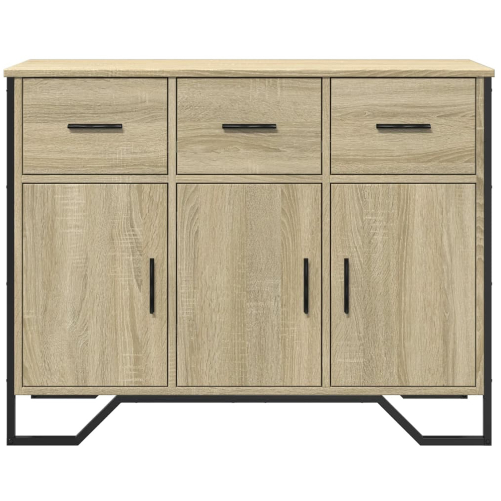 vidaXL 3 Door 3 Drawer Sonoma Oak Large Sideboard Image 4