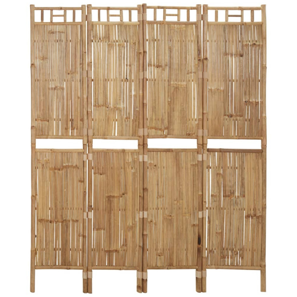 vidaXL Bamboo 4 Panel Room Divider 160 x 180cm Image 2