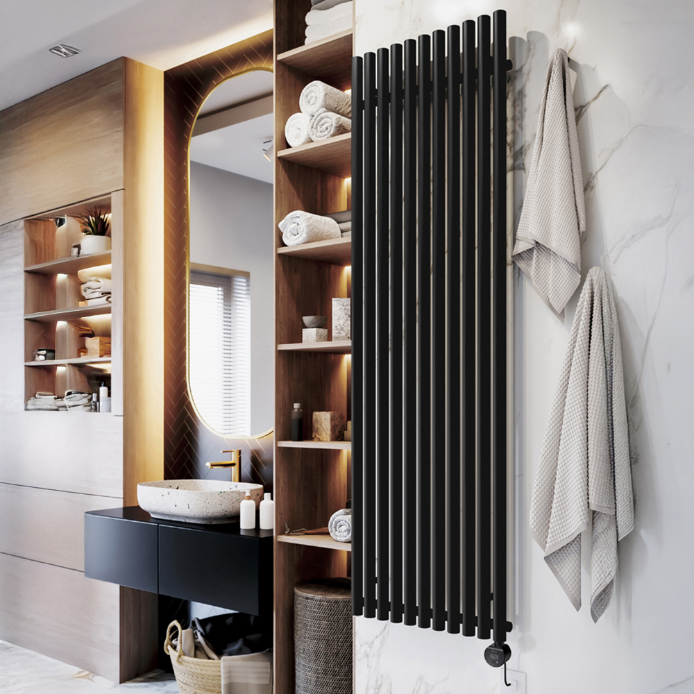 Terma Rolo-Room E Wi-Fi Heban Black Electric Radiator 1500W 2000 x 590mm Image 2
