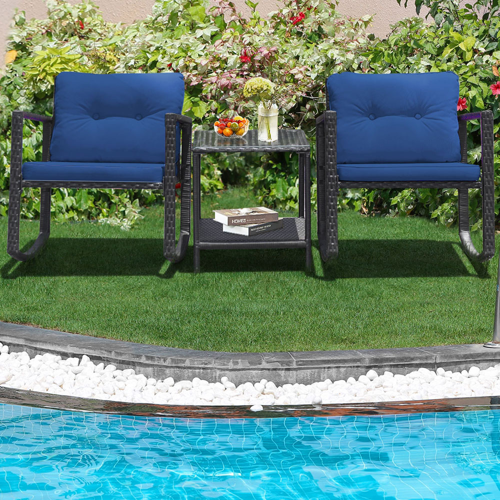 Costway 2 Seater Garden Rocking Bistro Set Image 5