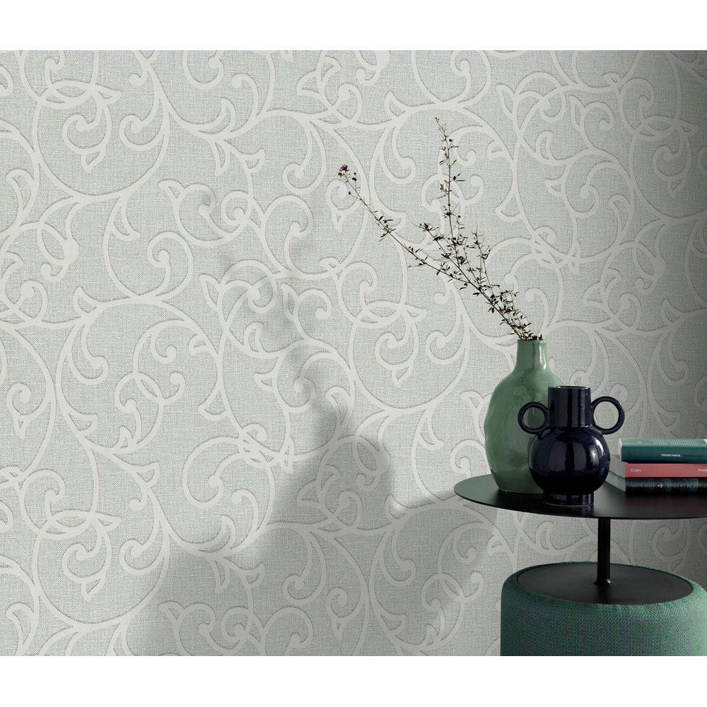 Erismann Forte Scroll Green Wallpaper Image 6