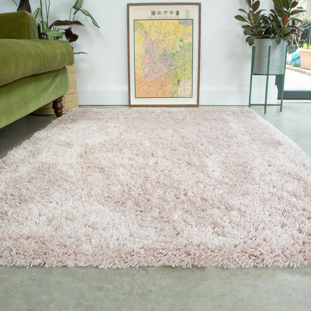 Kukoon Nore Blush Pink Shaggy Rug 160 x 230cm Image 1