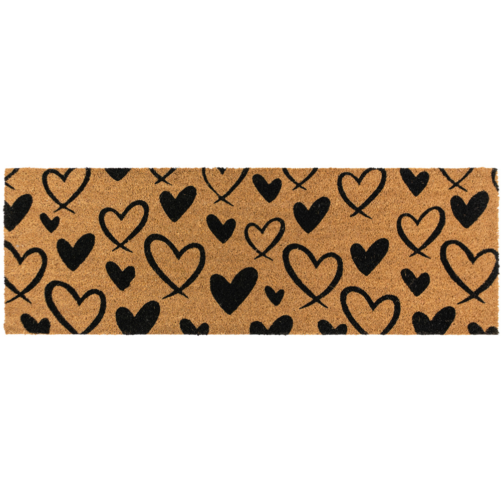 JVL Hearts Coir Latex Backed Door Mat and Runner Set Image 5