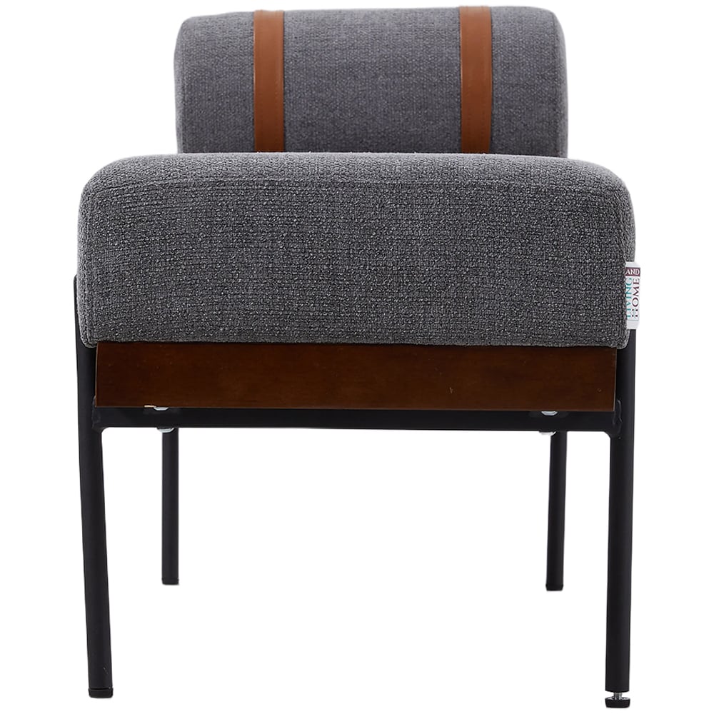 Living and Home 2 Seater Dark Grey Cylindrical Bolster Chaise Lounge Bench Image 4