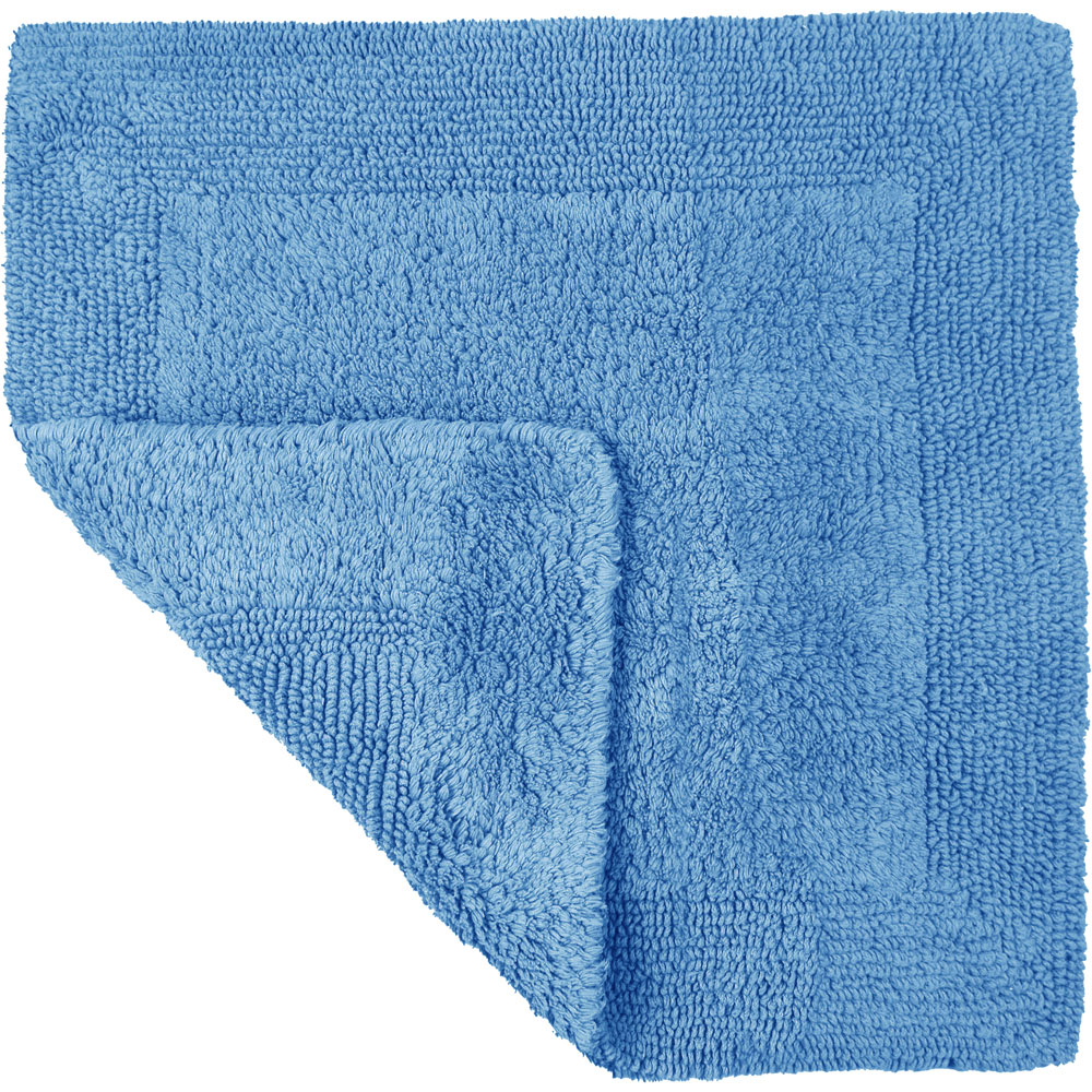 Allure Bath Fashions Elegance Cornish Blue Reversible Square Bath Mat 55 x 55cm Image 3