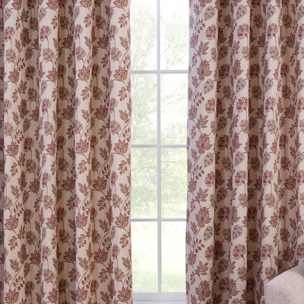 Regency Floral Jacquard Curtain Pink 137cm 168cm Image 5