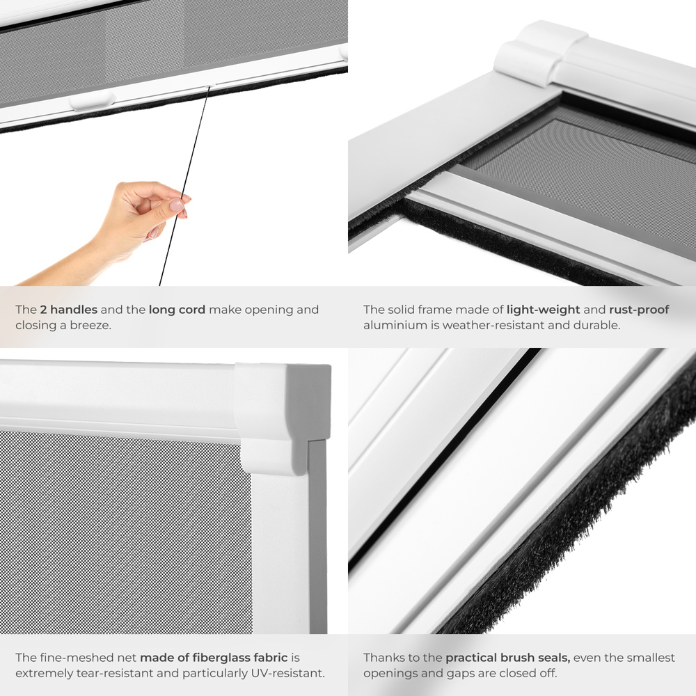 tectake Fly Screen Roller Blind 160 x 110cm Image 5