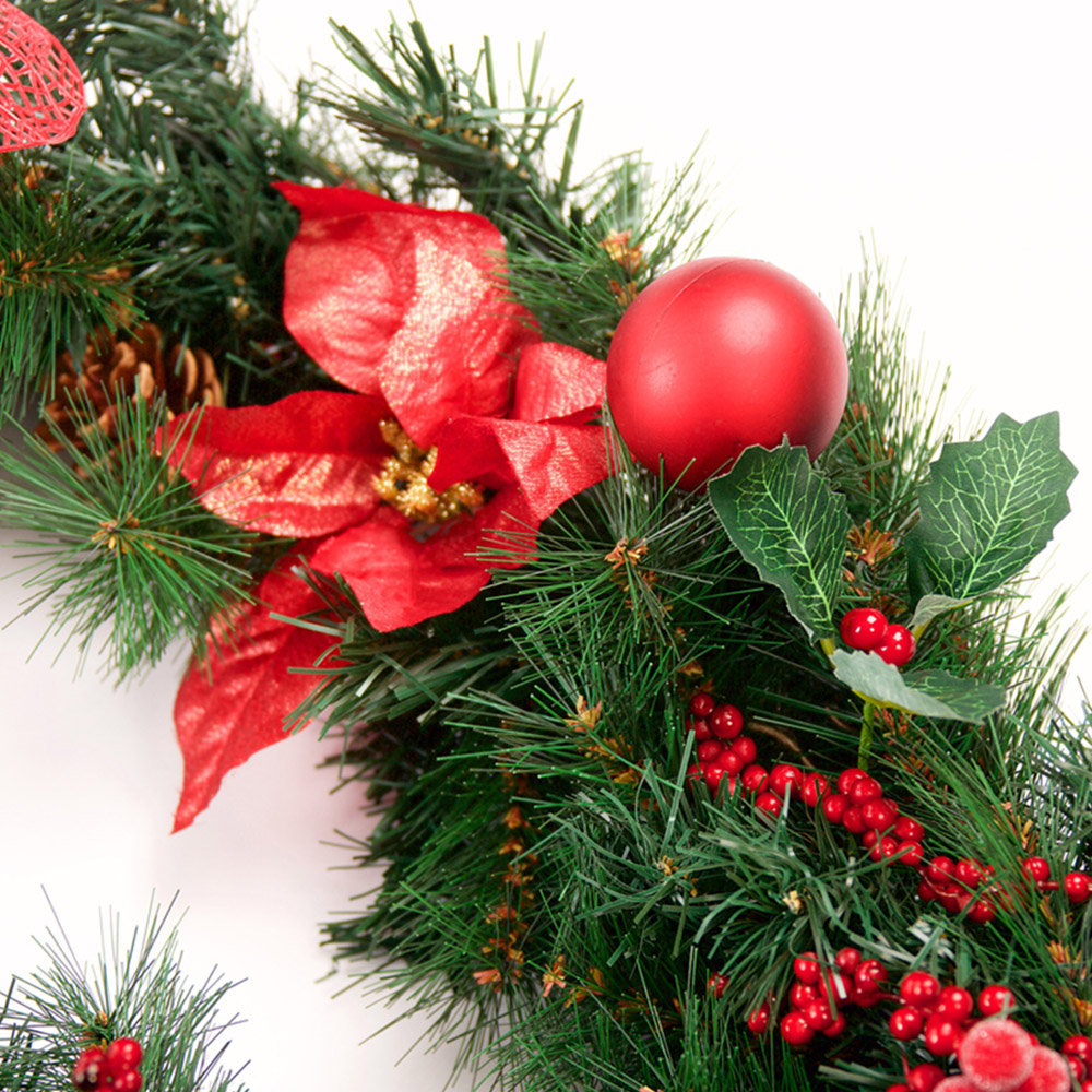 Best Artificial Red Christmas Garland 270cm Image 8
