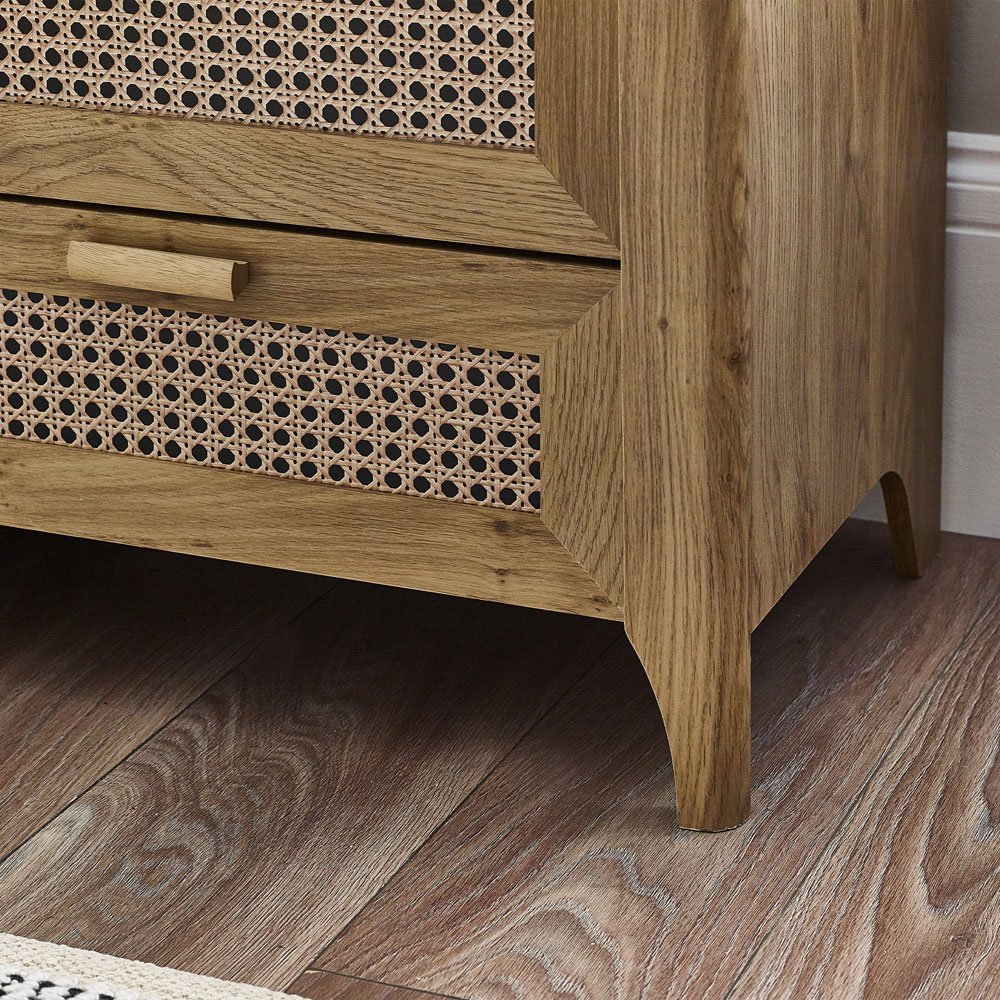 Julian Bowen Sydney 6 Drawer Rattan Effect Wide Chest of Drawers Image 6