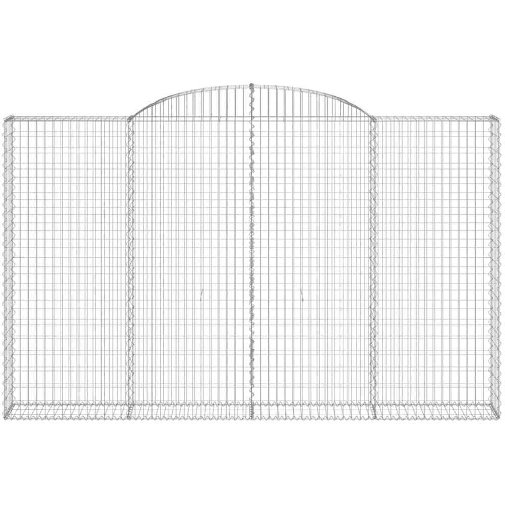 vidaXL Silver Galvanised Iron Arched Gabion Basket 300 x 30 x 180/200cm 3 Pack Image 4