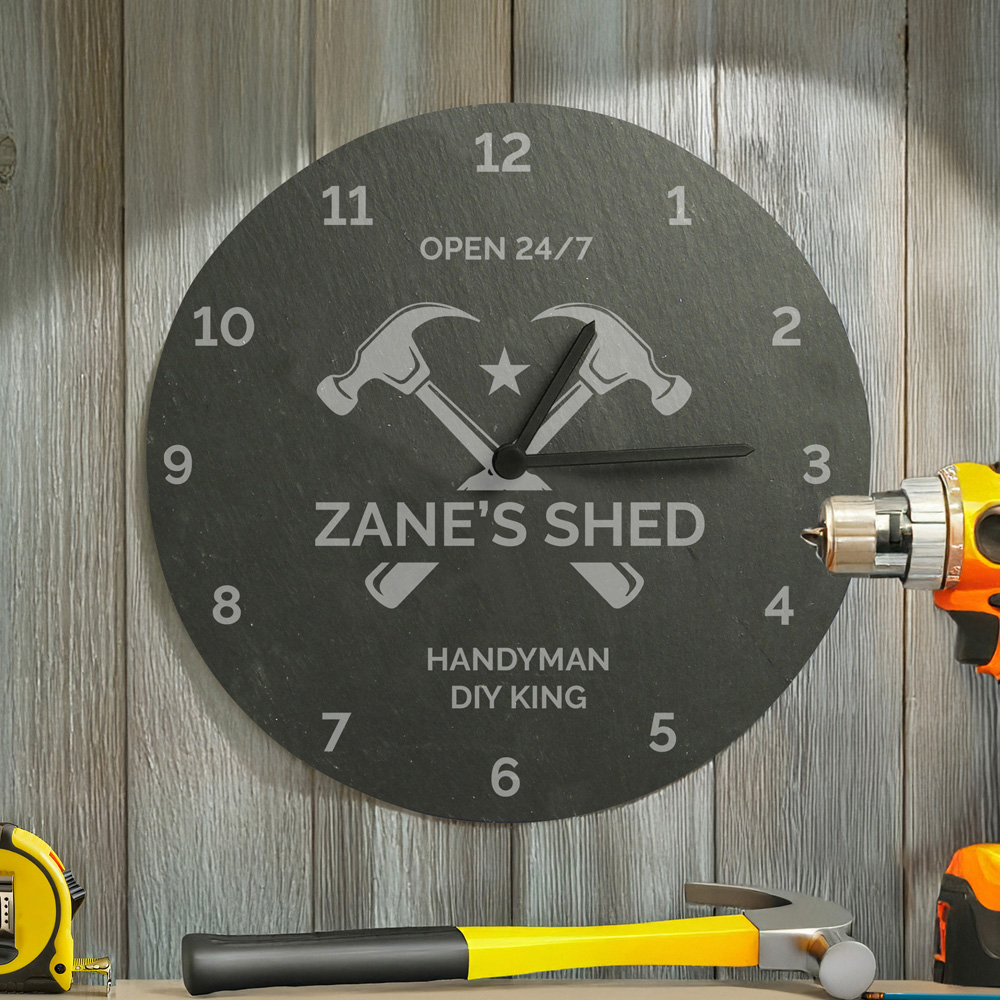Personalised Memento Company Personalised Tools Slate Clock Image 2