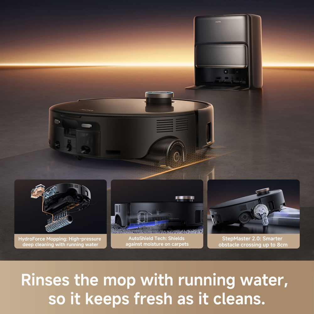 MOVA Z60 Black Ultra Roller Complete Robot Vacuum Cleaner with Mop Image 8