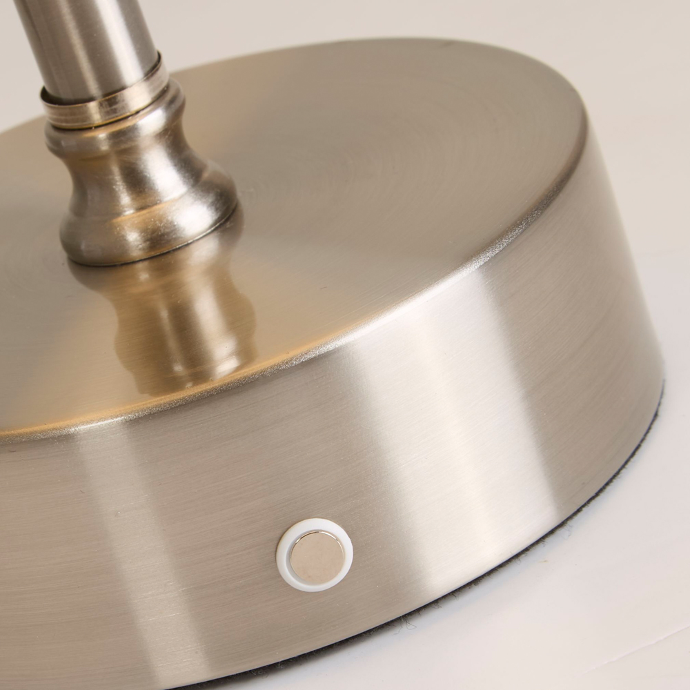 Lighting Collection Brushed Silver Rechargeable LED Table Lamp Image 4
