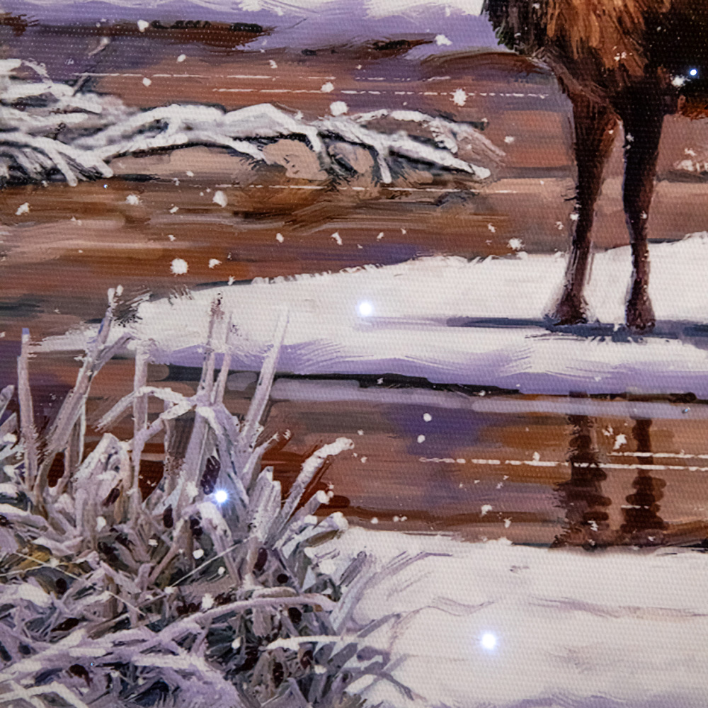 Samuel Alexander Warm and Twinkling White LED Family of Deers Canvas 40 x 40cm  Image 8