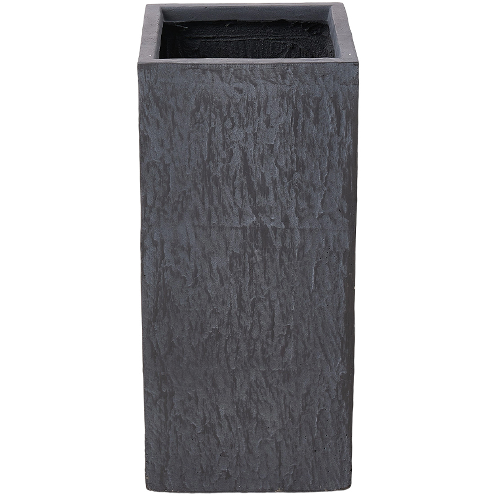 Living and Home Grey Square Textured Cement Planter with Drainage Holes 28 x 28cm Image 4