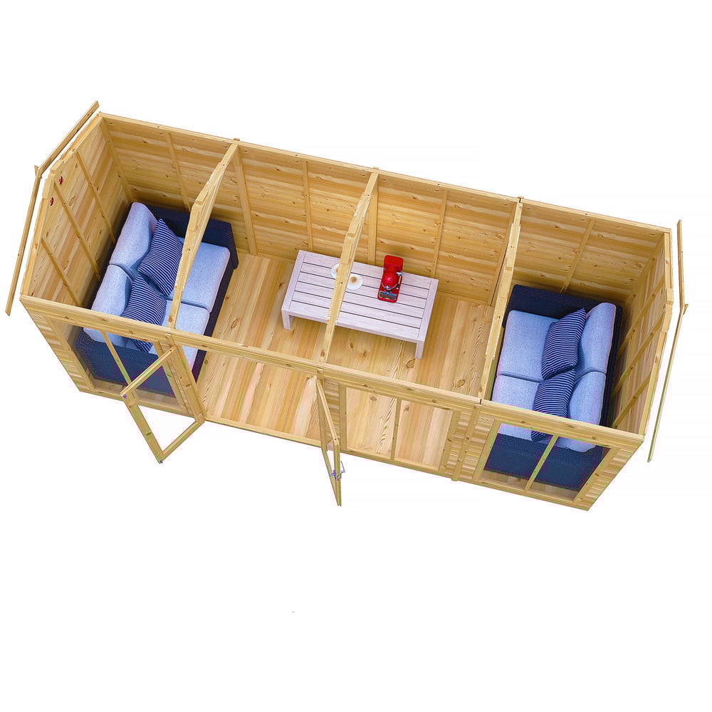 Shire Mayfield 16 x 6ft Double Door Traditional Summerhouse Image 4