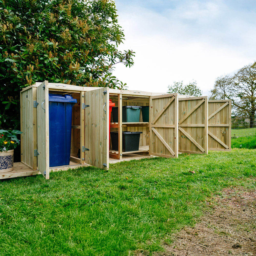 The Garden Village Shireburn 6 Recycle Box 2 Wheelie Bin Shed Image 8
