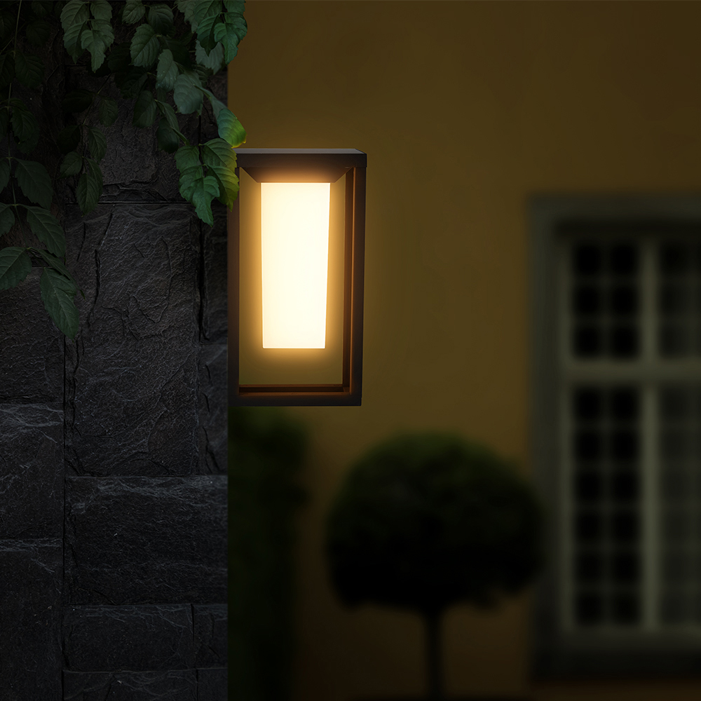 V-TAC Grey Warm White LED Solar Wall Light Image 2