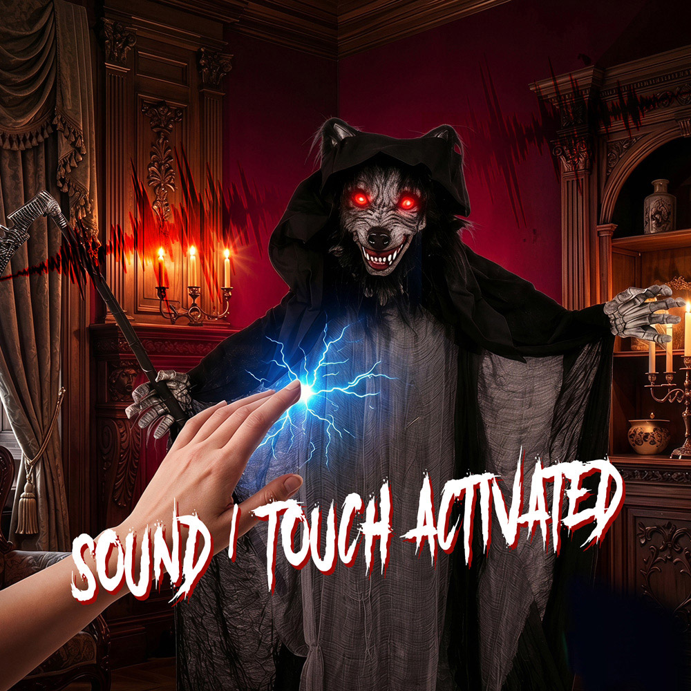 HOMCOM Light Up Standing Animated Werewolf Halloween Decoration 5.5ft Image 5