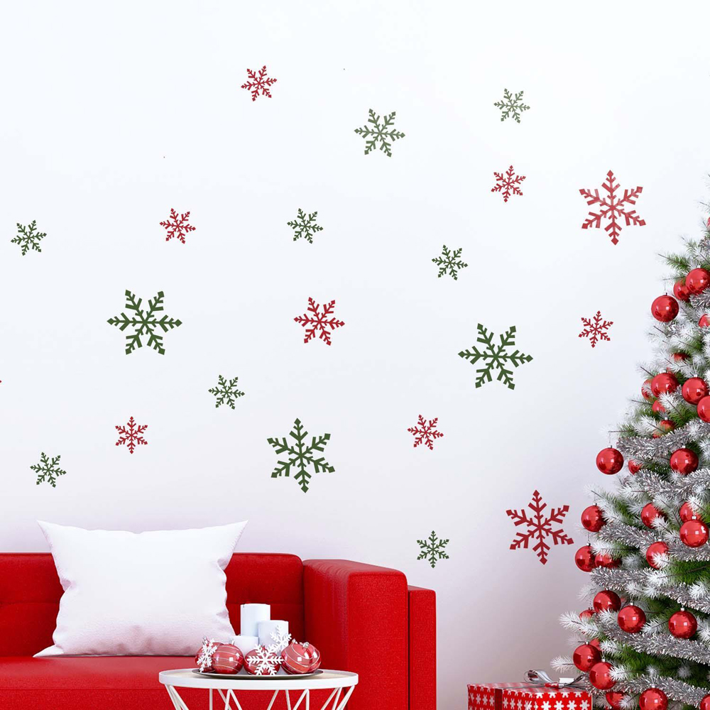 Walplus Coloured Christmas Snowflakes Self Adhesive Wall Stickers 22 Piece Image 2