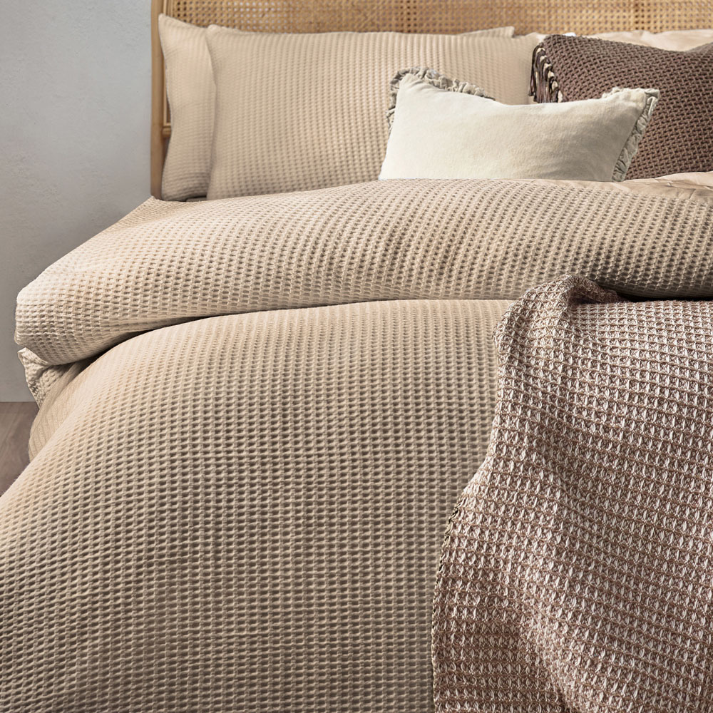 Yard Double Linen Chunky Waffle Duvet Set Image 2