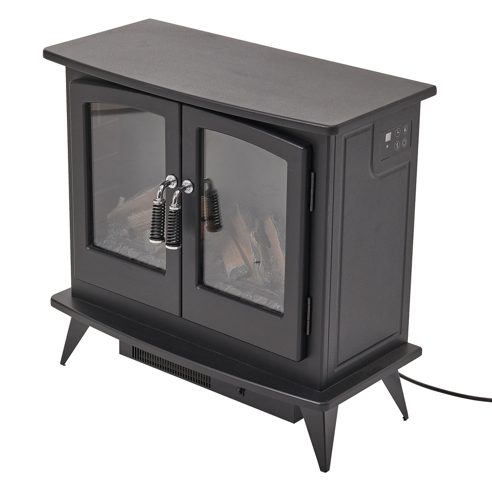 Living and Home Black Freestanding Electric Fireplace Heater Image 4