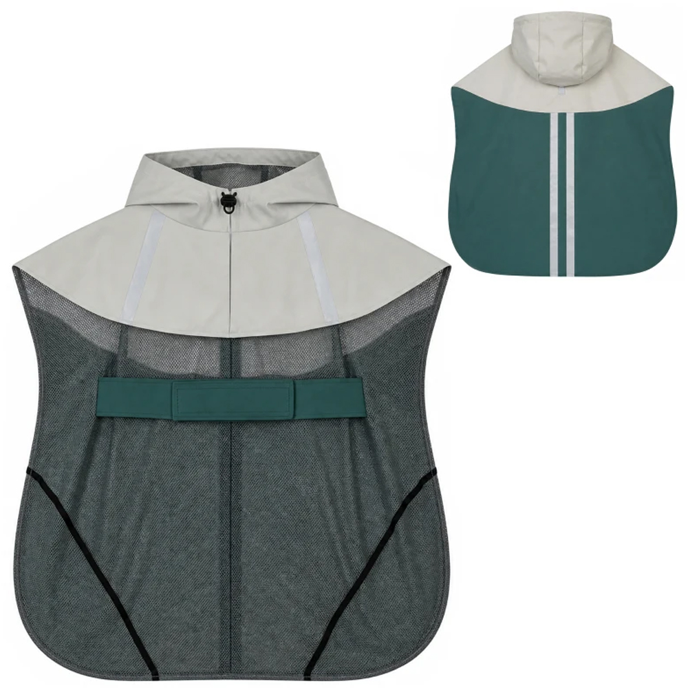 PawHut Green Dog Raincoat with Hood Medium Image 3