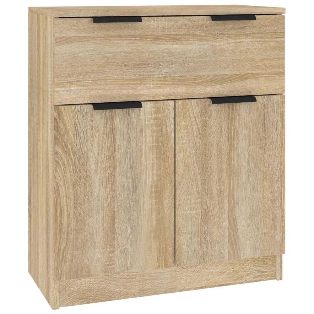 vidaXL 4 Door Single Drawer Sonoma Oak Sideboard Image 2